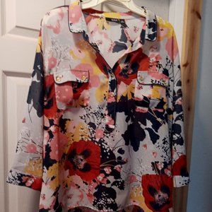 Floral Extra Large Blouse by A.N.A.